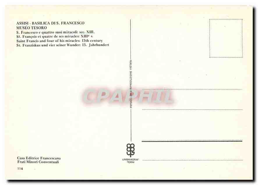 CPM Assisi - Basilica di S. Francesco Museo Tesoro St. Francois et quatre de ses miracles XIIIe s. — Verso