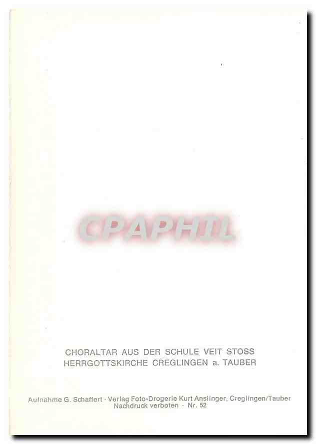 CPM Choraltar aus der Schule veit Stoss Herrgottskirche Creglingen a. Tauber — Rückseite