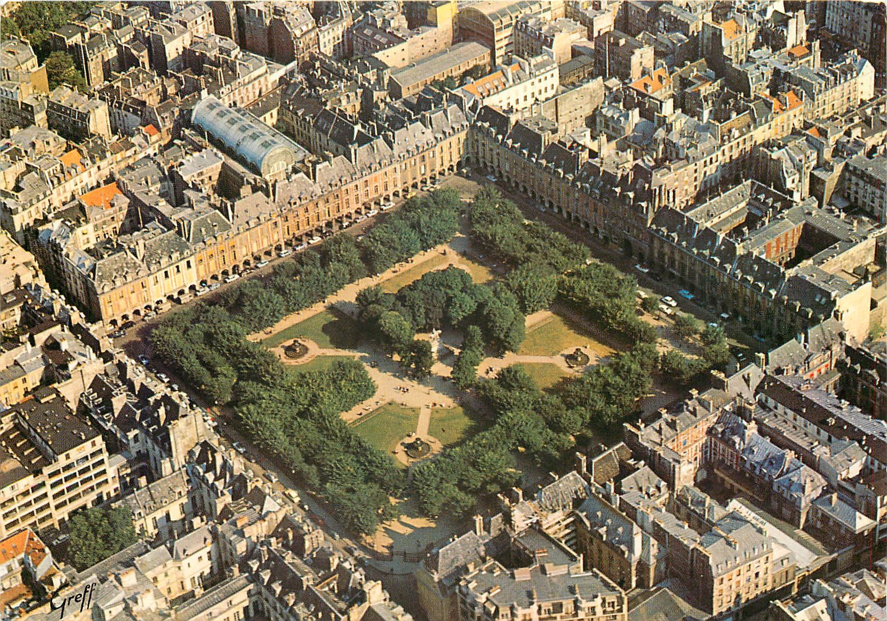 CPM Paris Vue aerienne La Place des Vosges