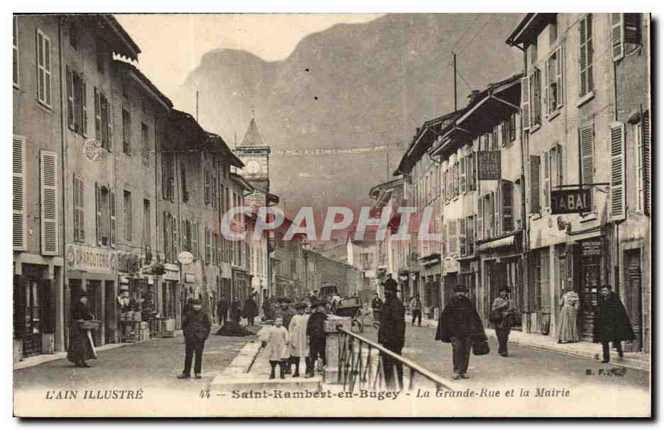 Saint Rambert - en - Bugey - La Grande Rue et la Mairie CPA 