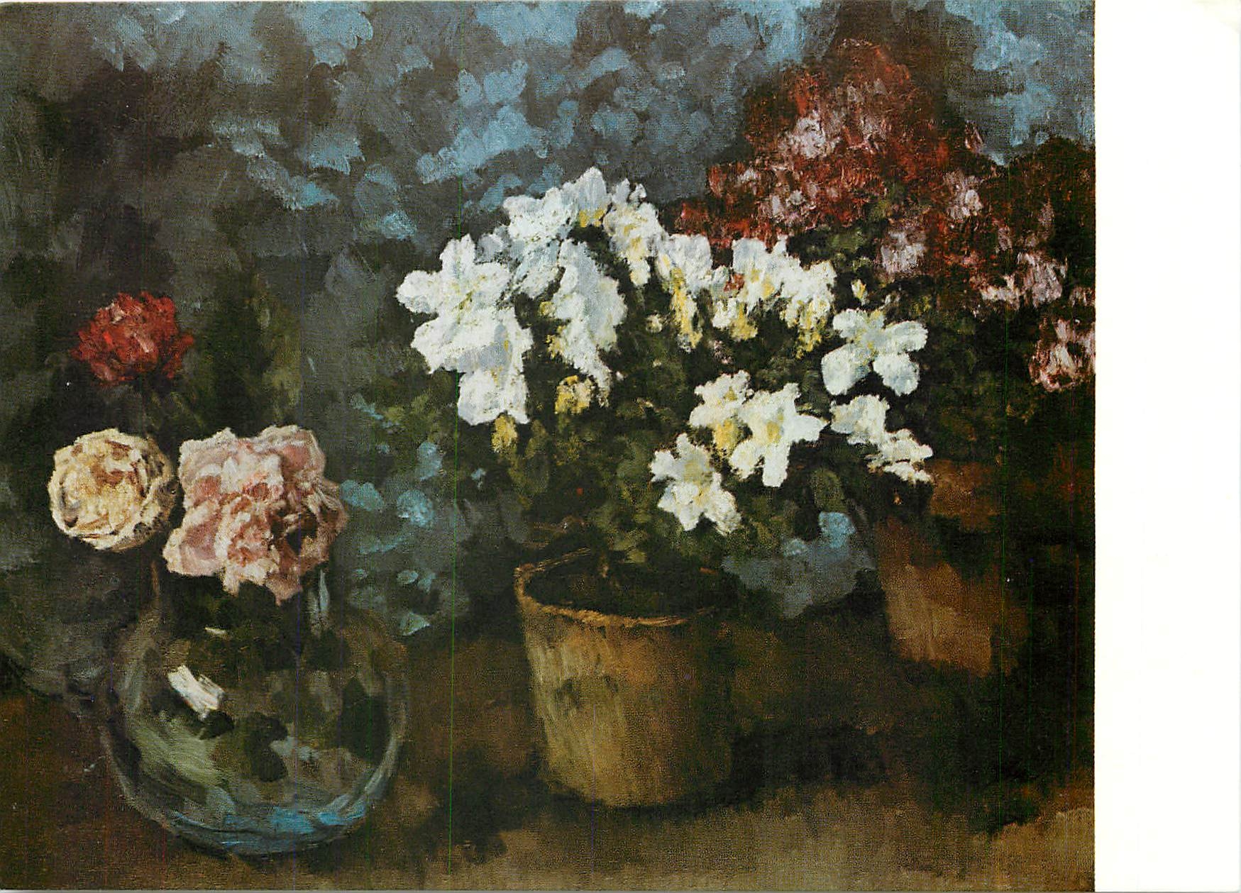 CPM Carl Schuch Wien 1846-1903 "Blumen-Stilleben"