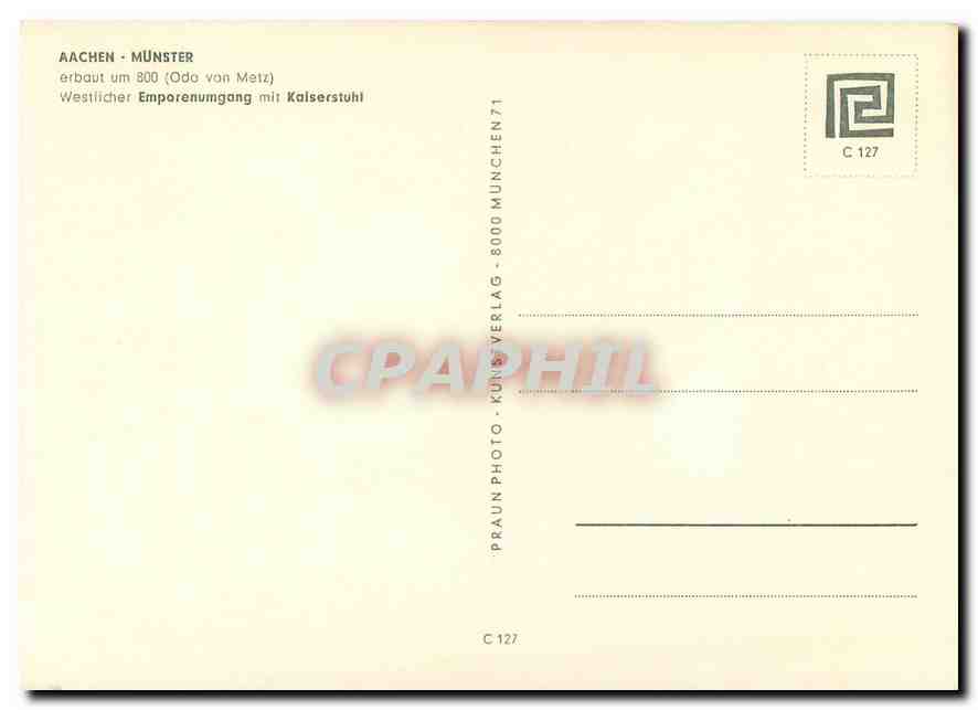 CPM Aachen - Muenster erbaut um 800 — Verso