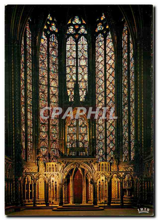 CPM Paris La Sainte-Chapelle: vitraux de la chapelle haute
