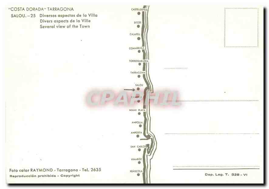 CPM Costa Dorada Tarragona Salou Divers aspects de la Ville — Rückseite