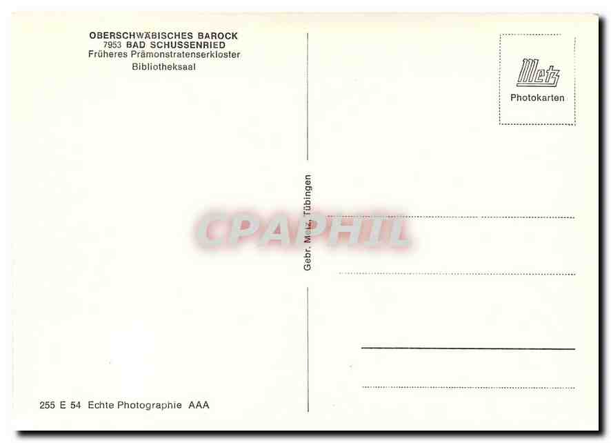 CPM Frueheres Praemonstratenserkloster Biblioheksaal Bad Schussenried — Rückseite