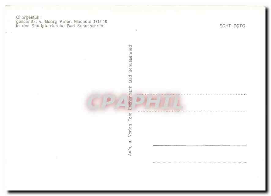 CPM Chorgestuehl Bad Schussenried — Verso