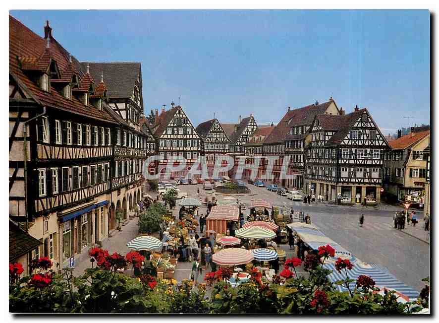 CPM Schorndorf/Wuertt. Blick vom Rathaus auf den Marktplatz