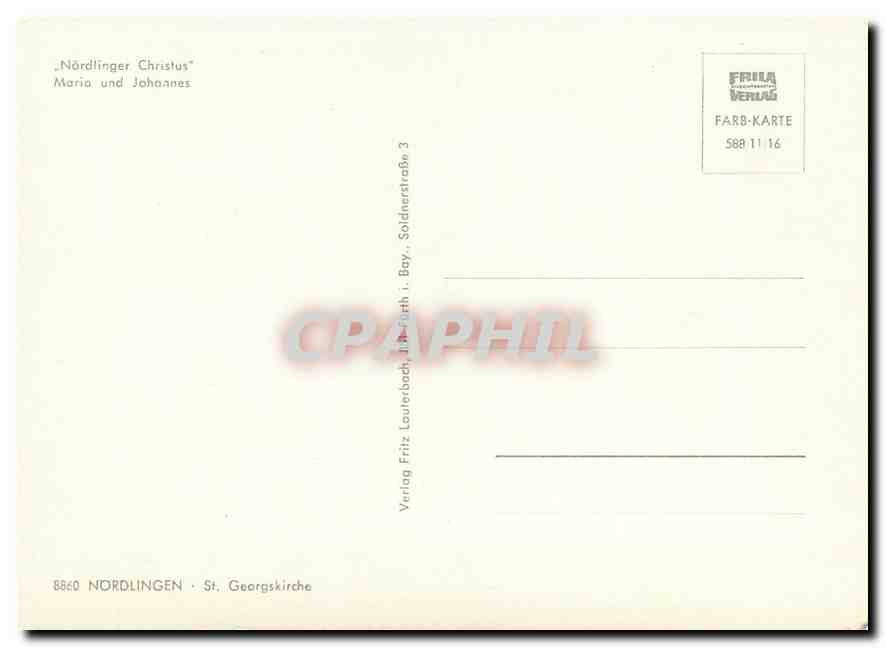 CPM "Noerdlinger Christus" Maria und Johannes — Verso