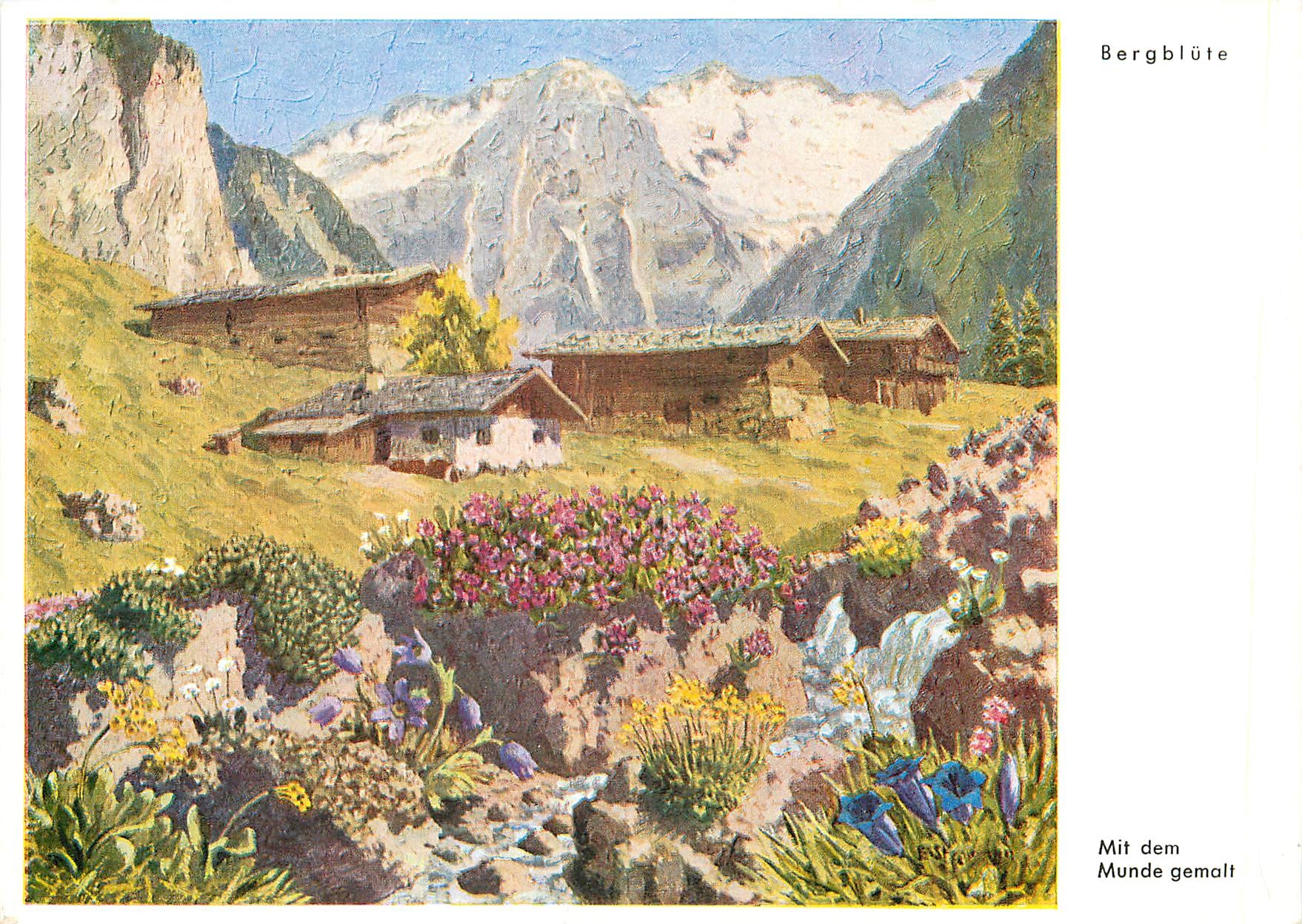 CPM Bergbluete mit dem Munde gemalt