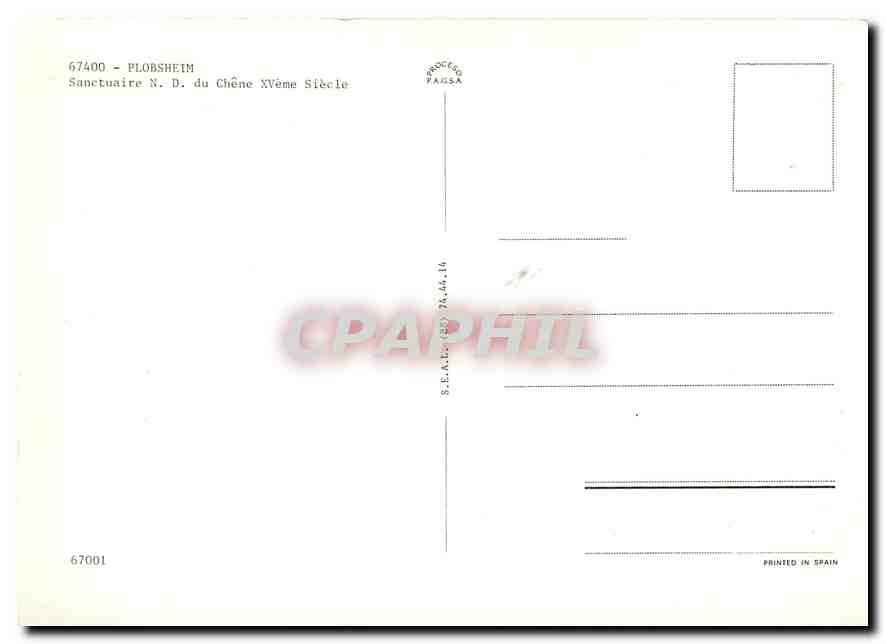 CPM Plobsheim Sanctuaire N.D. du Chene XVeme Siecle — Rückseite