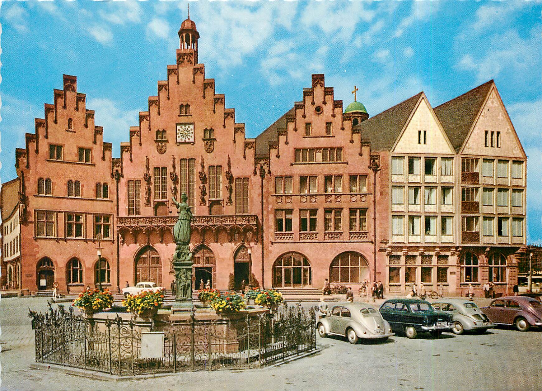 CPM Frankfurt am Main Le "Roemer" et la fontaine de justice