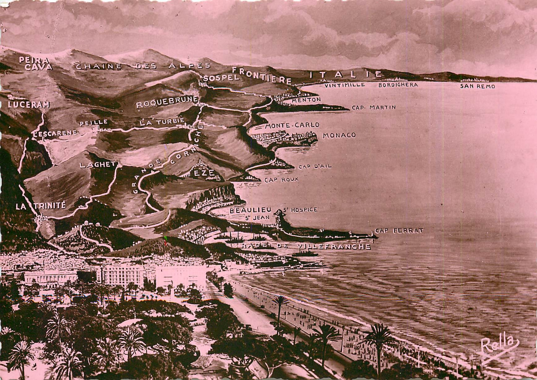 CPM Panorama aerien de Nice a la Cote Italienne