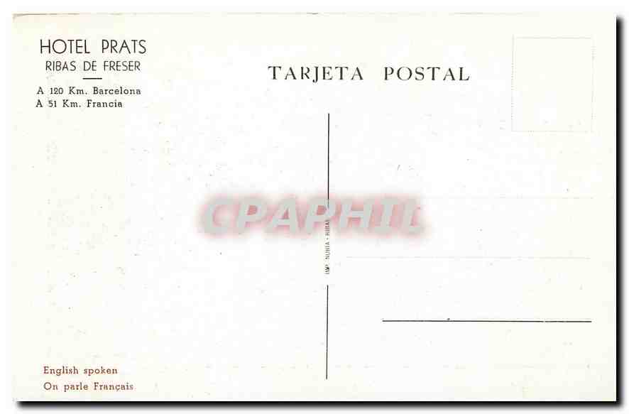 CPM Hotel Restaurant Prats Ribas de Freser Gerona — Rückseite