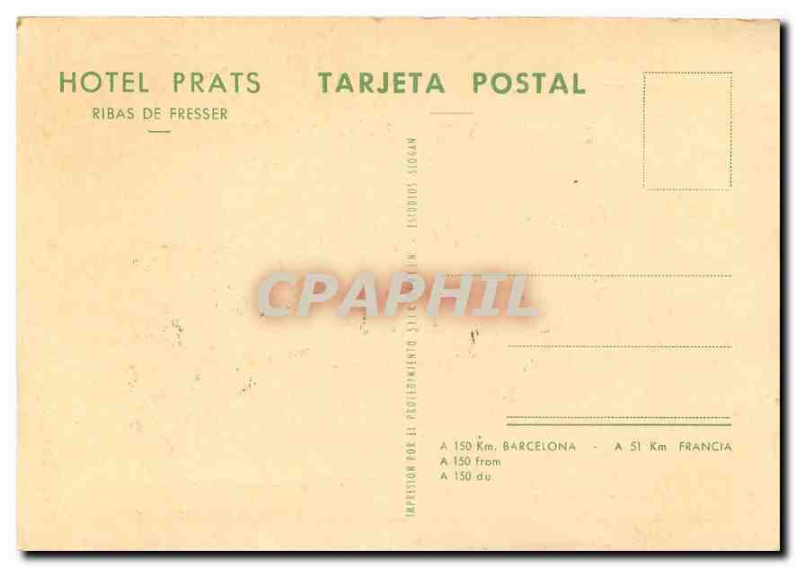 CPM Hotel Prats Ribas de Fresser — Verso