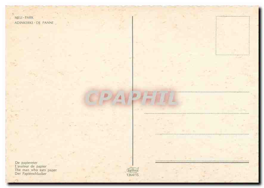 CPM Meli-Park Adinkerke - De Panne L'avaleur de papier — Rückseite