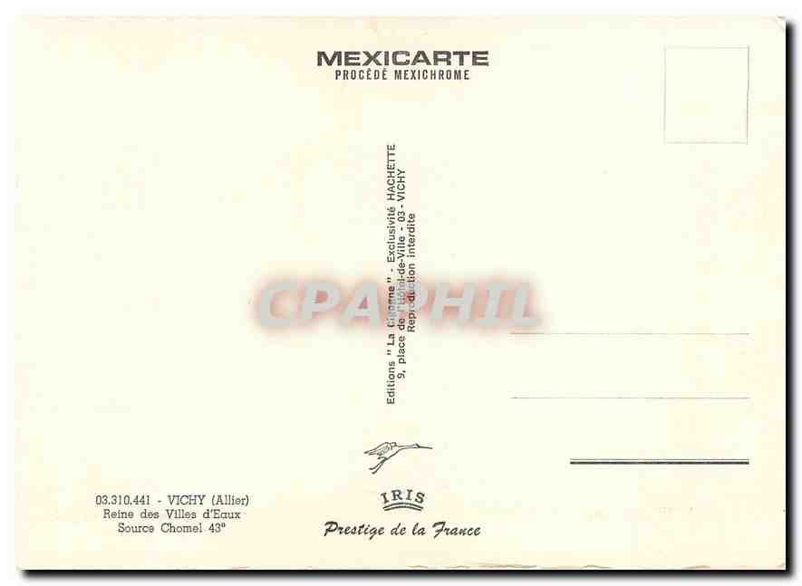 CPM Vichy Reine des Villes d'Enaux Sourche Channel 43 — Verso