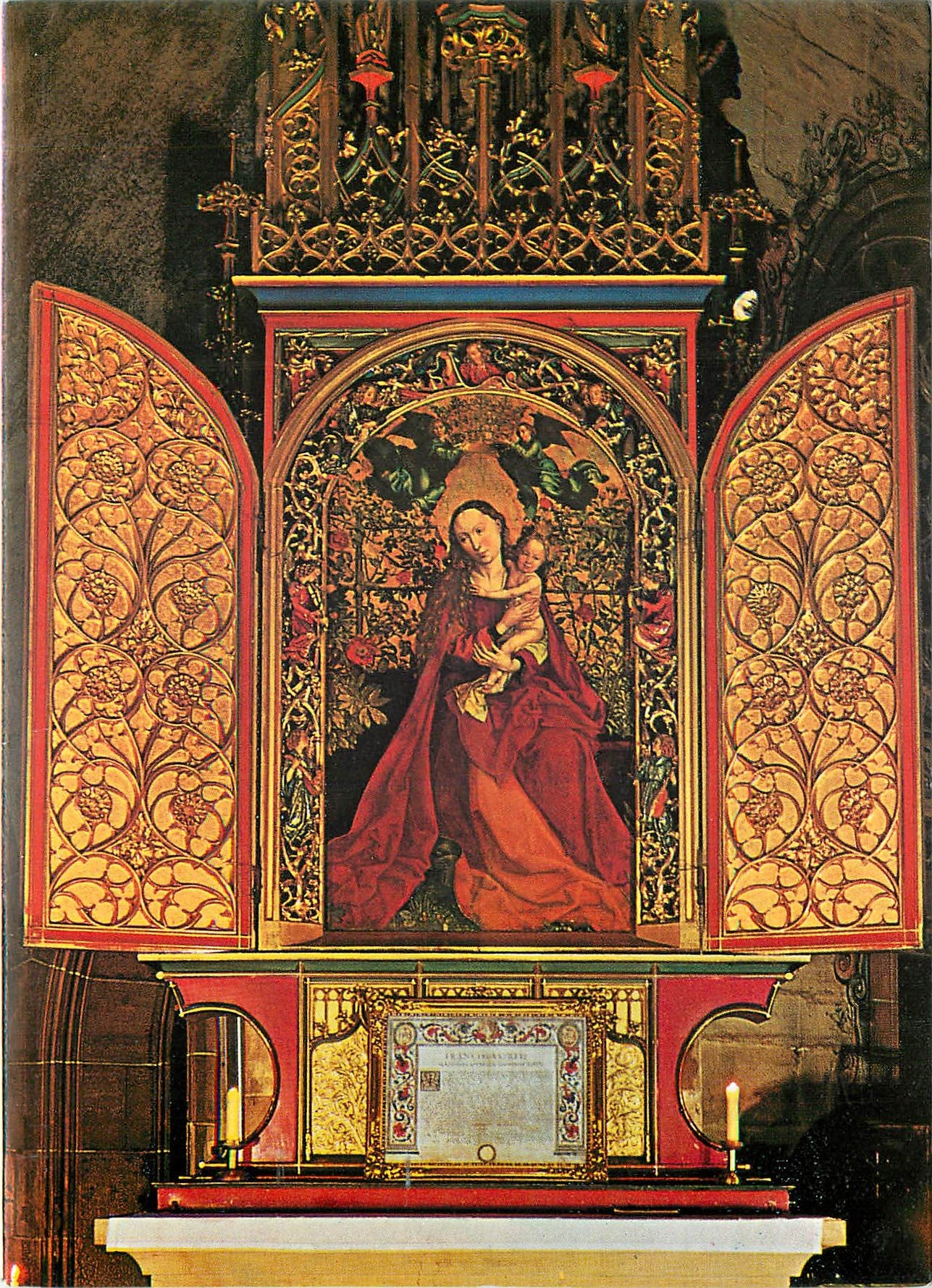 CPM Collegiale St Martin Colmar La vierge aux buiissons de roses de Martin Schongauer