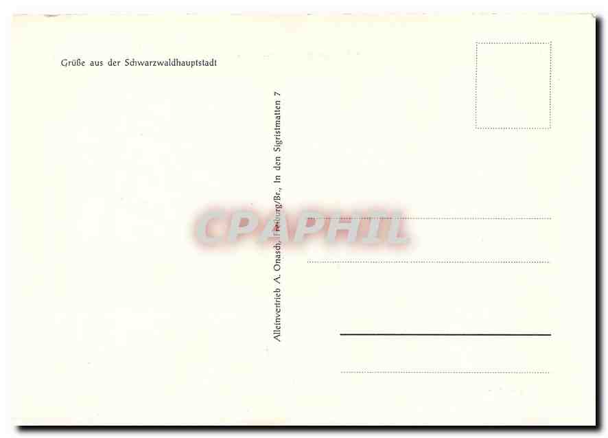 CPM Gruesse aus der Schwarzwaldhauptstadt Freiburg — Rückseite