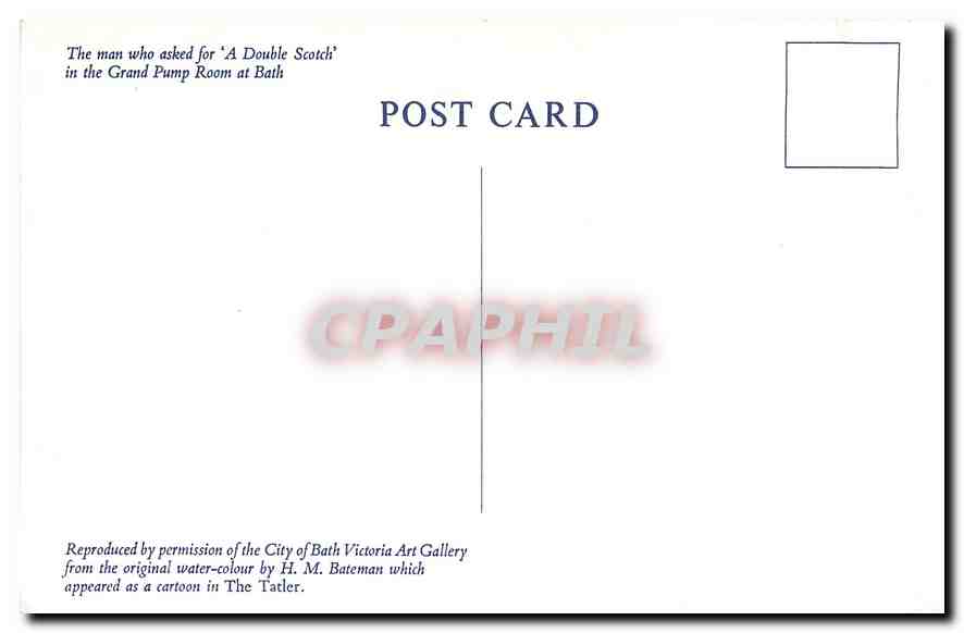CPM The man who asked for "A Double Scotch" in the Grand Pump Room at Bath — Rückseite