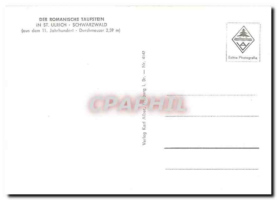 CPM Der Romanische Taufstein in St. Ulrich - Schwarzwald — Rückseite