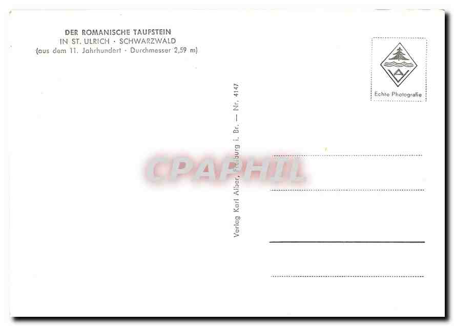 CPM Der Romanische Taufstein in St. Ulrich - Schwarzwald — Rückseite