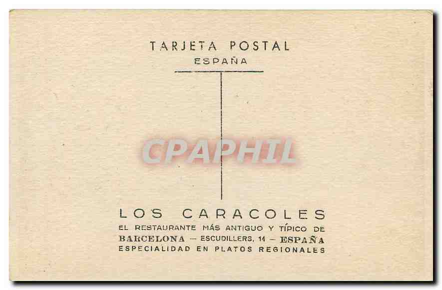 CPM Los Caracoles El Restaurante mas antiguo y tipico de Barcelona — Rückseite