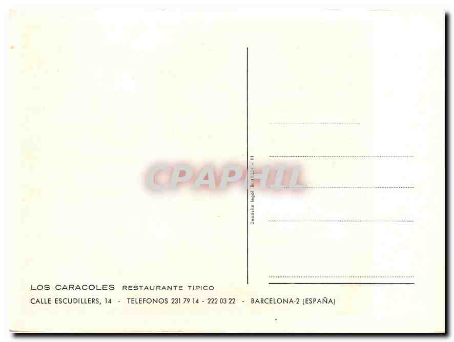 CPM Restaurant de Los Caracoles Barcelona — Rückseite