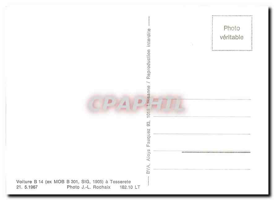 CPM Voiture B14 a Tesserete 21.5.1967 — Verso