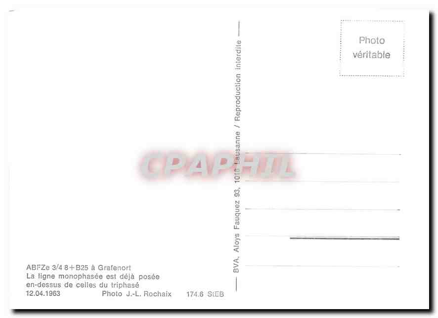 CPM ABFZe 3/4 8 + B25 a Grafenort 12.04.1963 — Verso