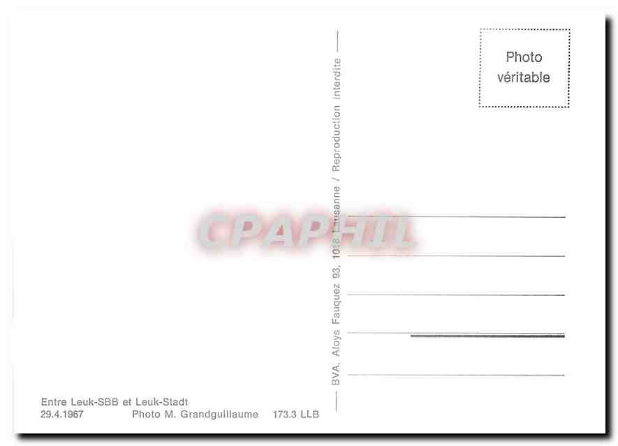 CPM Entre Leuk-SBB et Leuk-Stadt 29.4.1967 — Verso