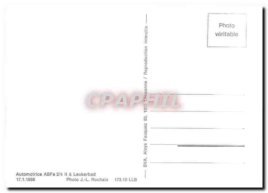 CPM Automotrice ABFe 2/4 II a Leukerbad 17.1.1966 — Verso