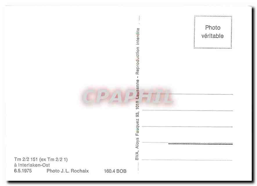 CPM Tm 2/2 151 a Interlaken-Ost 6.5.1975 — Verso