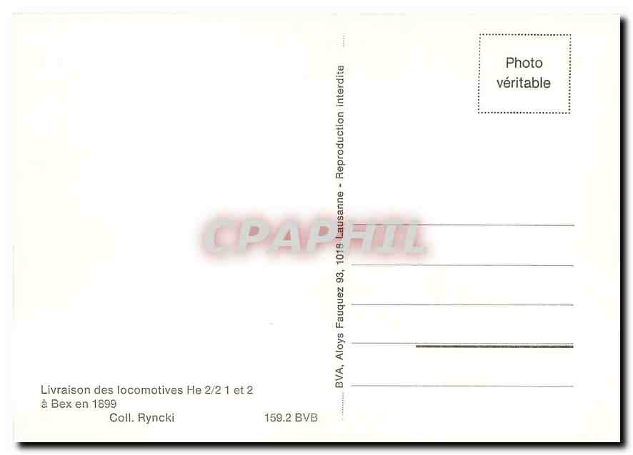 CPM Livraison des locomotives He 2/2 1 et 2 a Bex en 1899 — Verso