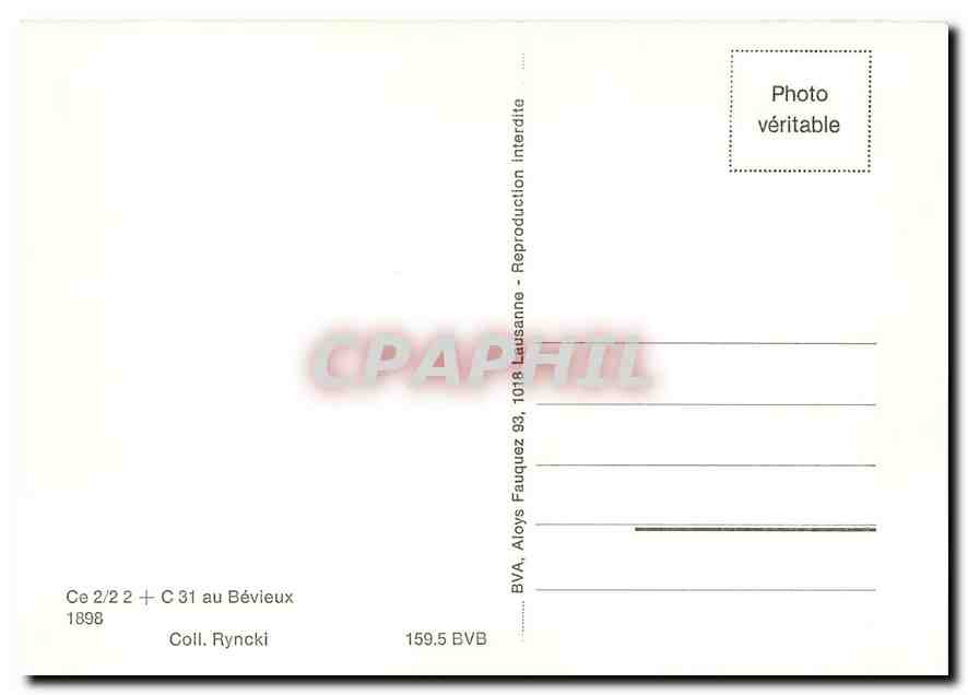 CPM Ce 2/2 2 + C31 au Bevieux 1898 — Verso