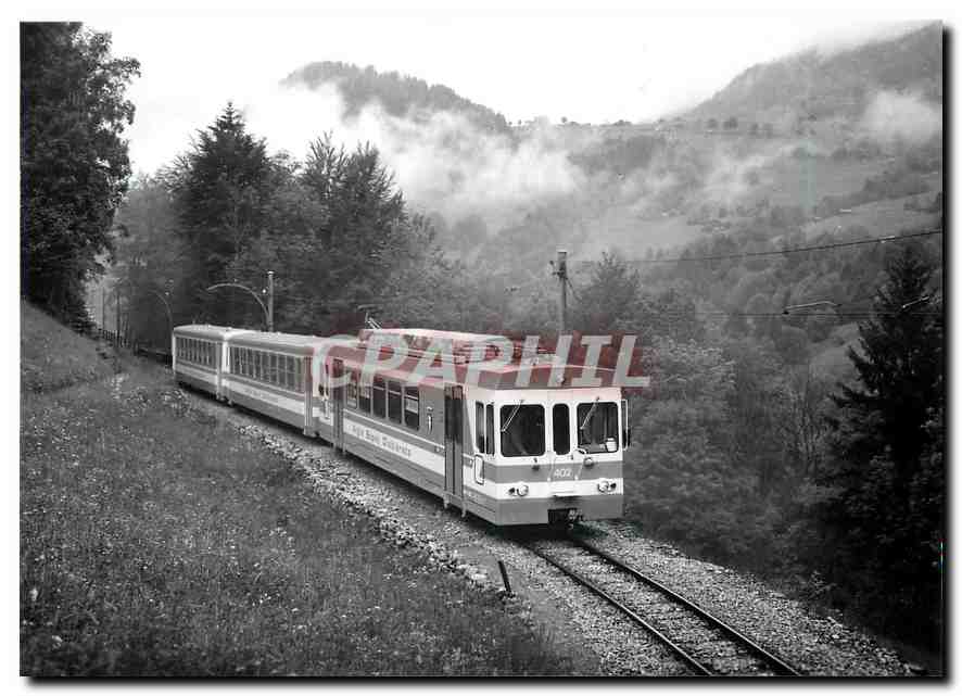 CPM BDe 4/4 402 B 421 et Bt 431 en dessous des Planches