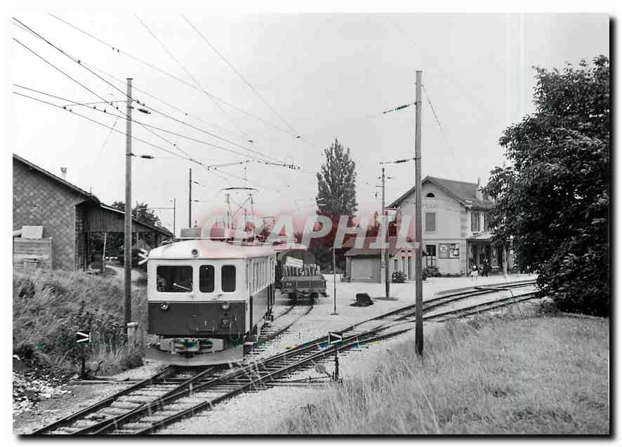 CPM ABFe 4/4 1 en manoeuvres a Apples et train mixte pour l'isle 13.8.1953