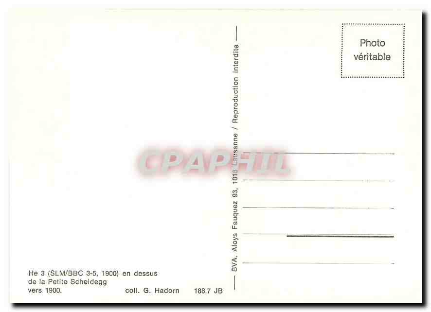 CPM He 3 en dessus de la Petite Scheidegg vers 1900 — Verso