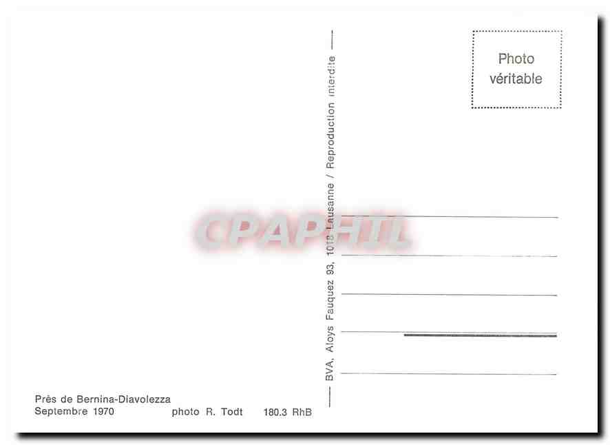 CPM Pres de Bernina-Diavolezza Septembre 1970 — Verso