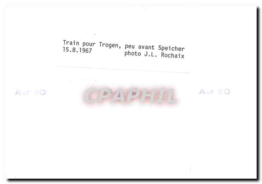 CPM Train pour Trogen peu avant Speicher 15.8.1967 — Verso