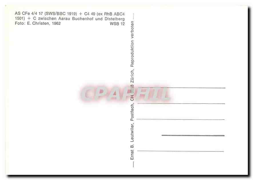 CPM AS CFe 4/4 17 + C4 40 + C zwischen Aarau Buchenhof und Distelberg — Verso