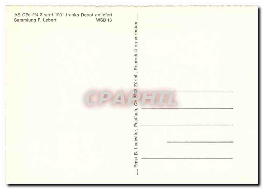 CPM As CFe 2/4 3 wird 1901 franko Depot geliefert Sammlung — Verso