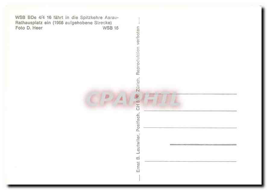 CPM WSB BDe 4/4 16 faerht in die Spitzkehre Aarau-Rathausplatz ein — Verso