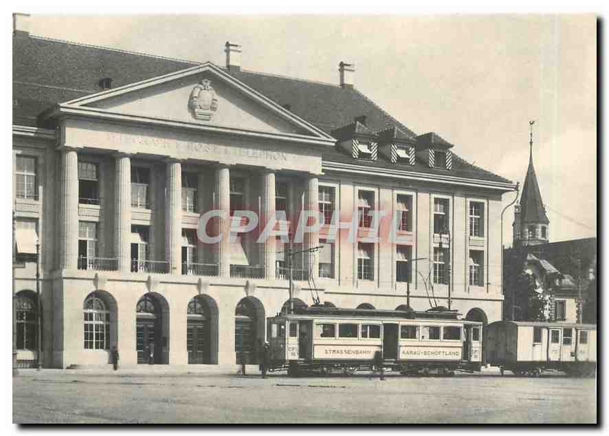 CPM Als beide Tailbahnen vom Aarauer Bahnhofplatz aus abfuhren: AS CFe 2/4 16 und WTB FZ 53 um 1915