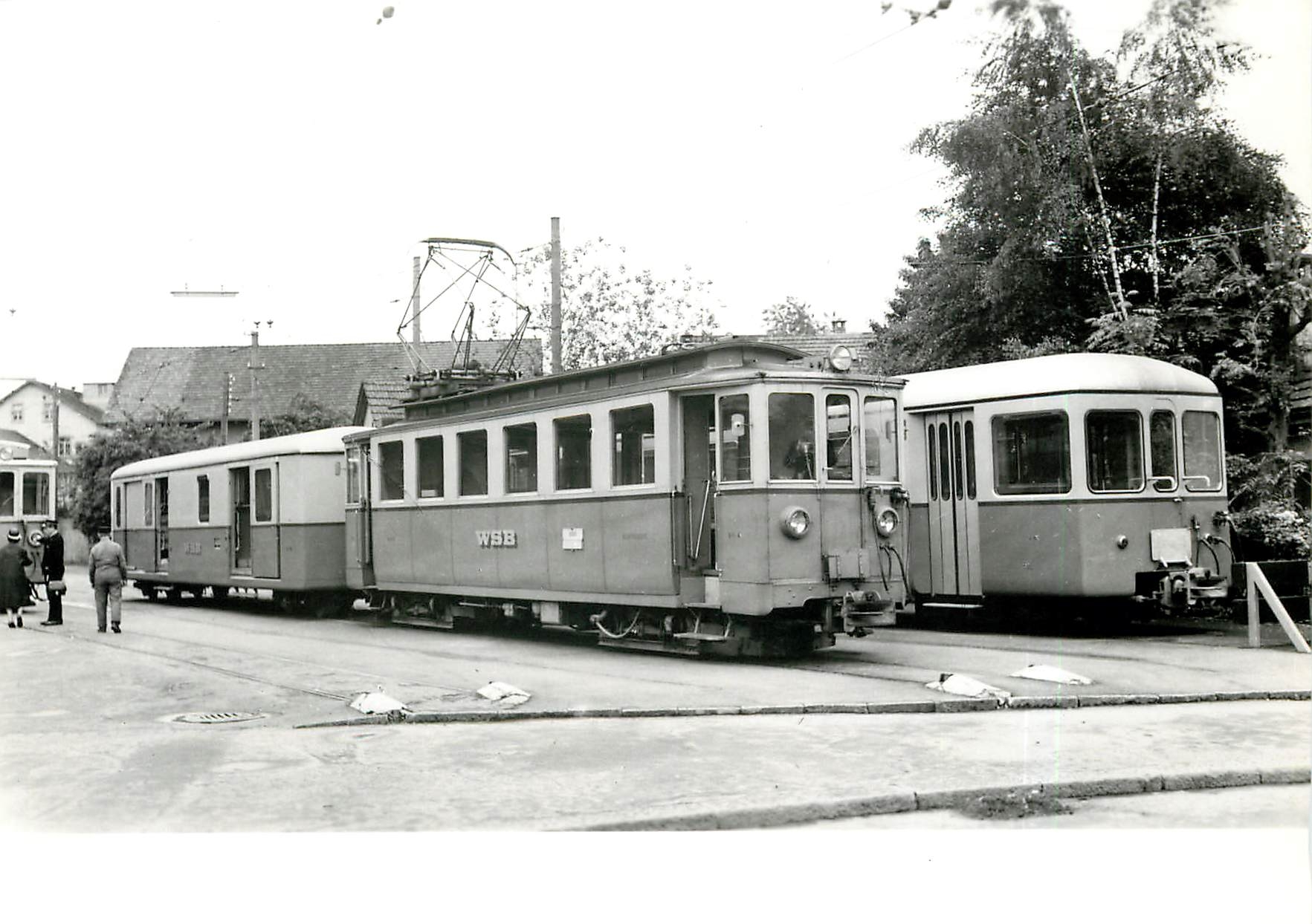 CPM WSB Be 4/4 4 mit DZ 55 in Aarau WSB 9.6.65