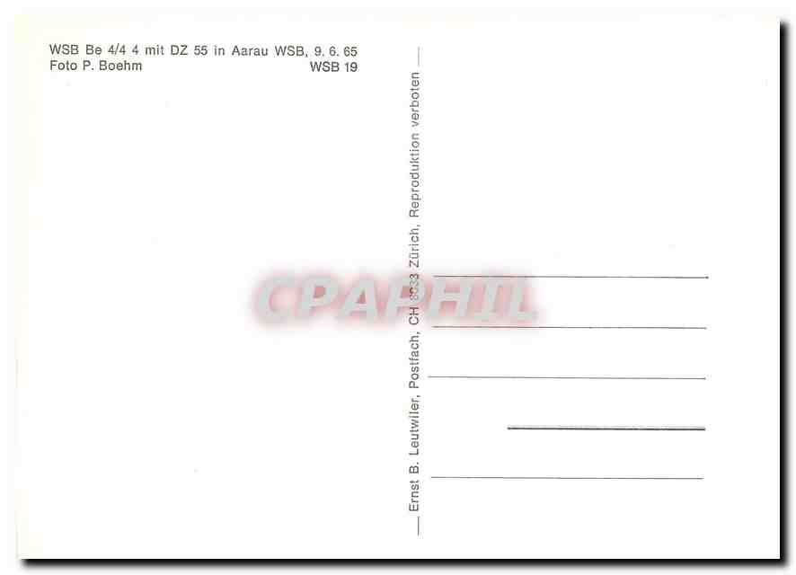CPM WSB Be 4/4 4 mit DZ 55 in Aarau WSB 9.6.65 — Verso