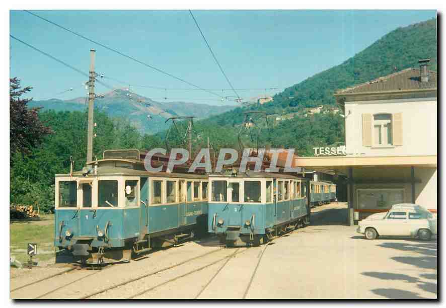 CPM Les automotrices ABFe 4/4 1 et 3 en gare de Tesserete 1967