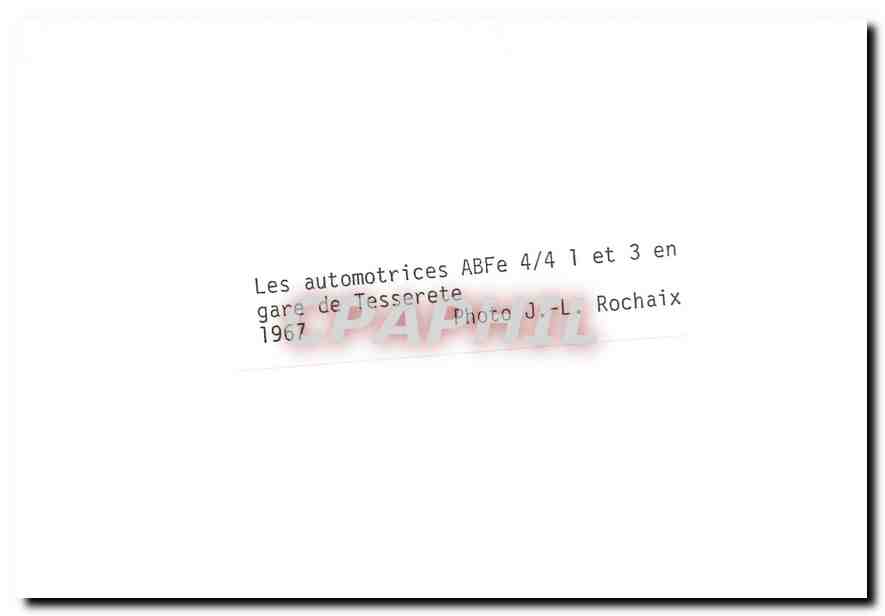 CPM Les automotrices ABFe 4/4 1 et 3 en gare de Tesserete 1967 — Verso