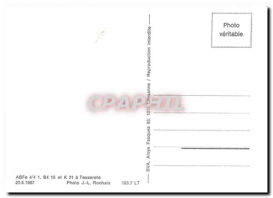 CPM ABFe 4/4 1 B4 15 et K21 a Tesserete 20.5.1967 — Verso