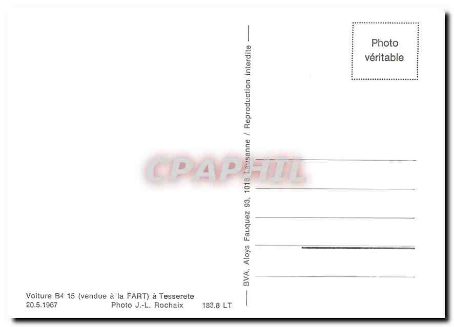 CPM Voiture B4 15 a Tesserete 20.5.1967 — Verso