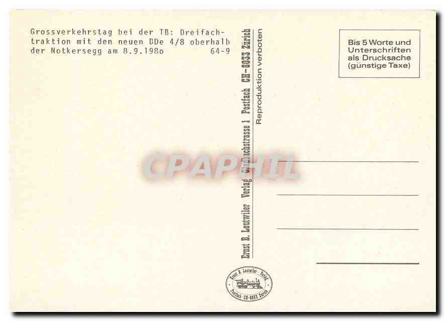 CPM Grossverkehrstag bei der TB: Dreifachtraktion mit den neuen BDe 4/8 oberhalb der Notkersegg am 8 — Verso